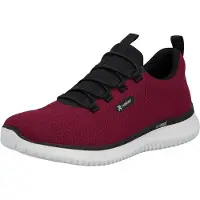 Rieker Slip-On Sneaker , Herren, Gr. 43, Textil, rot (weinrot, schwarz), Schuhe Slip-On Sneaker, Slipper, Halbschuh, Freizeitsneaker zum Schlupfen