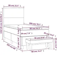 vidaXL Boxspringbett mit Matratze Cappuccino-Braun 80x200cm Kunstleder