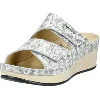 VITAL 1603 Lara komfortable und hochwertige Pantoletten Damen mit Massagefussbett aus Leder und rutschfester TPU Sohle | Pantoffel | Hausschuhe Creme EU 40