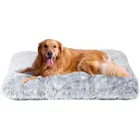 OEM Großes Hundebett XL, Waschbar, Grau, 105x70cm, Plüsch