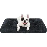 OEM Kleines Hundebett, Waschbar, 60x45cm, Antirutsch, Grau, Plüsch