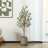 OEM Kunstolijfbaum 150cm mit natürlichen Holzstamm und realistischen Früchten