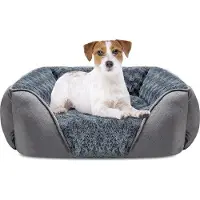 OEM Weiches rosa Hundebett mittelgroß antirutsch waschbar 63x53x20cm