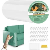 OEM Katzenkratzschutzbank, 30x300cm, mit 40 Schrauben und Nanostickern, schwarz