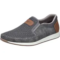 Rieker Herren Slipper Halbschuh Mesh Gummizug 11954, Größe:42 EU, Farbe:Grau