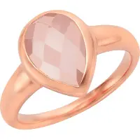 Jamelli Ring Silber 925 rosé-vergoldet mit echtem Rosenquarz