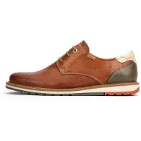 Pikolinos für Herren. M8J-4322C1 Berna braune Leder-Slipper (42), Wohnung, Schnürsenkel, Lässig