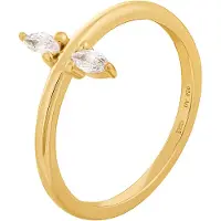Cai Ring 925 Silber vergoldet mit Zirkonia