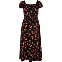 Apricot Midikleid "Vintage Milkmaid Midikleid" mit Smokdetails