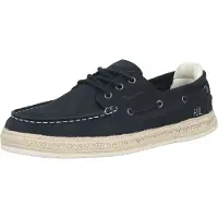 Pepe Jeans für Herren. PMS100006 Espadrilles Porto Deck navy (45), Blau, Stoff, Wohnung, Schnürsenkel, Lässig