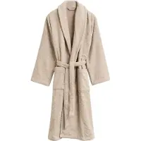 Gant Unisex Bademantel - JACQUARD HERRINGBONE ROBE, Schalkragen, Fischgrätmuster Beige / 2XL