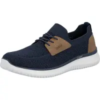 Rieker Herren Slipper sportlicher Sock Sneaker in gestrickter Optik B9656, Größe:41 EU, Farbe:Blau