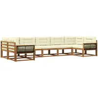 vidaXL Outdoor-Sofagarnitur 7 stk. Natur und Creme