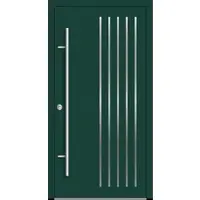 Haustuerenland.de Flügelüberdeckende Aluminium Haustür "NAOMI" 82 mm RC2 Moosgrün RAL 6005 beidseitig innen öffnend DIN links