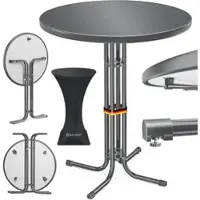 Kesser Gastro Stehtisch klappbar - Gastronomie Bistrotisch rund - Wetterbeständiger Klapptisch Gartentisch - Runder Partytisch - Hitzebeständig - Stabil und sicher
