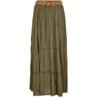 Apricot Maxirock "Slub Shimmer Belt Maxi Skirt" 2 mit Flechtgürtel