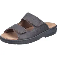 Rieker Herren Pantolette aus Leder extraweit mit Wechselsohle 20390, Größe:42 EU, Farbe:Braun