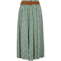 Apricot Maxirock "Gepunkteter Maxirock mit Gürtel", Damen, Gr. XS (34), grün, gewebt, Obermaterial: 100% Viskose CV., gepunktet, normal, Röcke Maxirock, mit Gürtel