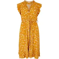 Apricot Minikleid "Geblümtes Kleid" mit Taillenband, 2 tlg. mit Rüschen und Gänseblümchen