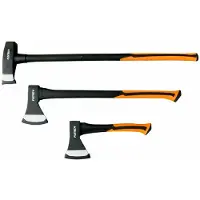 FUXTEC 3er Axt Set FX-AX3 Axtkopf 600g/1000g/3000g Fiberglaskern Geschmiedeter Carbonstahl 1045