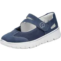 Rieker Damen Slipper Weite H Klettverschluss leicht lose Einlage EVA-Sohle N1350, Größe:41 EU, Farbe:Blau