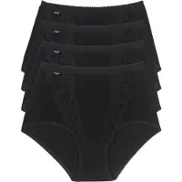Sloggi Slip "Slip Chic Maxi 4P 4er Pack", Damen, Gr. 52, schwarz, Obermaterial: 85% Baumwolle CO. 10% Polyamid PA. 5% Elasthan EL., Unterhosen Slip