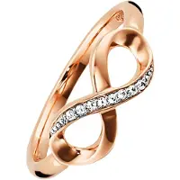 Cai Ring 925/- Sterling Silber Topas weiß rotvergoldet 0,320ct Rot