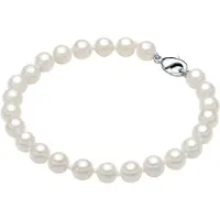 Rafaela Donata Perlen-Armband Sterling Silber Muschelkernperle in weiß | Gr.: 17 cm
