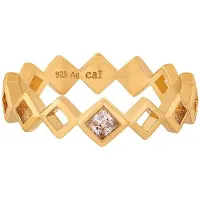 Cai Ring 925/- Sterling Silber Zirkonia Glänzend CAI Gelb