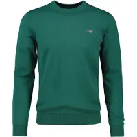 Gant Herren Pullover - CLASSIC COTTON C-NECK, Strickpullover, Rundhals, Baumwolle Grün (Forest Green) / 2XL