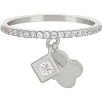 Cai Ring 925/- Sterling Silber Zirkonia Glänzend CAI Weiß