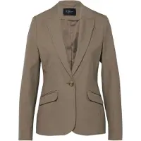 s.Oliver Black Label Jackenblazer BLACK LABEL, Damen, Gr. 46, schwarz beige, Blazer Jackenblazer, mit 1-Knopf-Verschluss