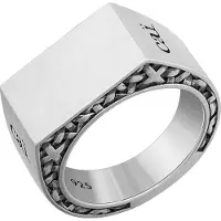 Cai Ring 925/- Sterling Silber Mattiert CAI Silbergrau