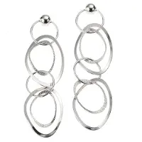 Zeeme Ohrringe 925/- Sterling Silber 6cm Matt/Glanz ZEEme Weiß