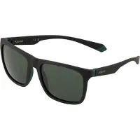 Polaroid PLD 2141/S Unisex-Sonnenbrille Vollrand Eckig Kunststoff-Gestell, schwarz