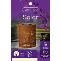 Décoris LED Solar Laterne 14x18cm Metall Rostbraun / Warmweiß