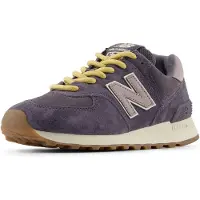 New Balance für Damen. W574V2_LI Leder-Sneaker 574 Grau (38), Wohnung, Wildleder, Schnürsenkel, Lässig