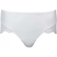 Mey Taillenslip "Orangic Cotton", Damen, Gr. XS, weiß, Feinripp, Obermaterial: 94% Baumwolle, 6% Elasthan, unifarben, körpernah, Unterhosen Taillenslip, Spitzenverzierung hinten und an den Seiten