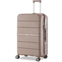 SKYCASES Urban Adventurer – Mittelgroßer Hartschalenkoffer 79 l – 44 x 27 x 66 cm – Polypropylen – Zahlenschloss – Champagner