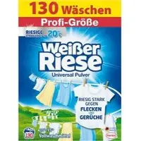 Weißer Riese Weißer-Riese Waschmittel Universal Vollwaschmittel, Pulver, gegen Flecken, 6,5 kg, Waschladungen 130