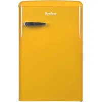 Amica KS 15613 Y, Kühlschrank mit Gefrierfach im Retro Design, 85 cm Höhe, honey yellow,