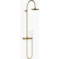 Dornbracht TARA Showerpipe mit Brausebatterie ohne Handbrause, flowReduce, 26632892-39, Farbe: Dark Brass gebürstet