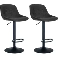 CLP 2er Set Barhocker Loft mit Rückenlehne und 360 drehbar schwarz Material Stoff