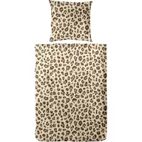 H.G. Hahn-Haustextilien Bettwäsche Soft-Seersucker Leopard braun-beige 135 x 200 cm