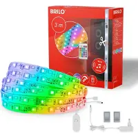 Briloner Leuchten MAGIC - LED Bänder - 2311090 - RGBIC Digitale Farben - Musiksensor - Kürzbar - Inkl. Fernbedienung - 300 x 10 cm (LxB)