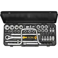 Elora Steckschlüssel-Satz 1/2", 12-kant+Innen-Sechskant, 31-teilig 10-32 mm, -770-LIMU