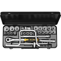 Elora Steckschlüssel-Satz 1/2", Sechskant, 24-teilig 3/8"-1.1/4" AF, -771-LAU