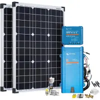 Offgridtec Mobil VeCore S 100W Wohnmobil Solaranlage inkl. MultiPlus12/800/35 Wechselrichter und Laderegler - weiß