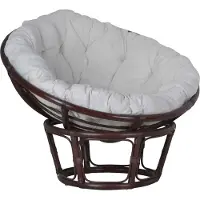 MiaMöbel Sessel Rattan 100 cm Modern 100% Baumwolle Rattan Braun