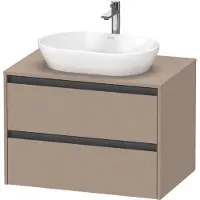 Duravit Ketho.2 Konsolenwaschtischunterbau wandhängend, 800x568x550mm, 2 Schubkästen, K24895075750000, Farbe: Leinen Matt Dekor